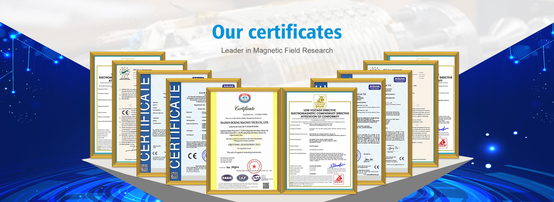 magnetic field testing Certificate